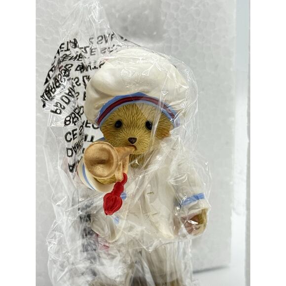 Cherished Teddies 'U.S.A., Hip Hip Hooray!' Bear Playing Trumpet 4045995 New - Picture 3 of 3
